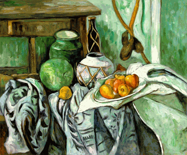 Still Life with Ginger Jar and Eggplants by Paul Cezanne